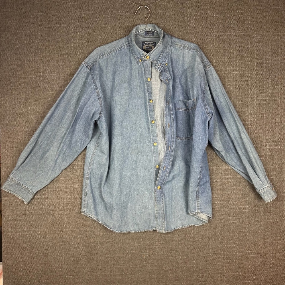 Real Good Denim Allsport XL Denim Shirt Button Up Long Sleeve Mens Casual‎
